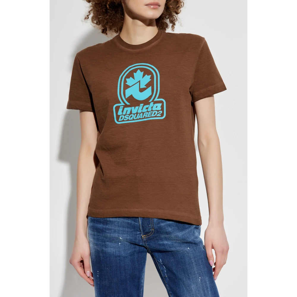 Dsquared2 T-shirt met print Brown Dames
