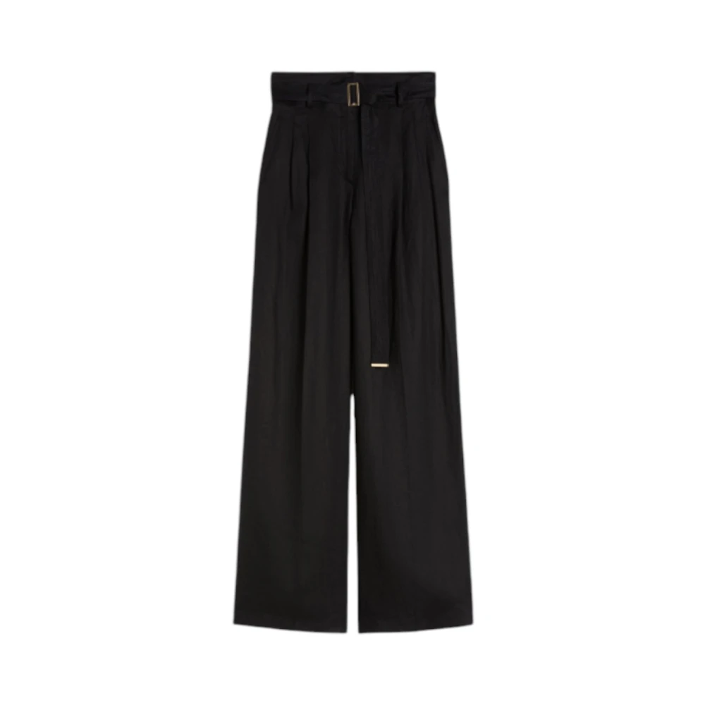 Max Mara Studio Mujer Negro - Pantalones Anchos - Trousers - S