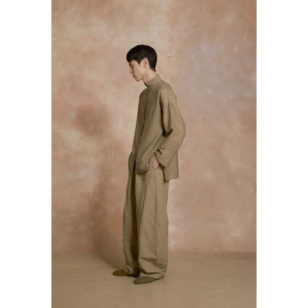 Cortana Soles groene khaki katoenen voile shirt Green Dames