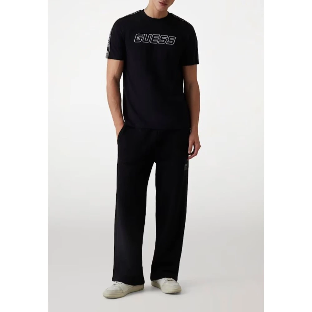 Guess Arlo Katoenen T-shirt Regular Fit Jersey Black Heren