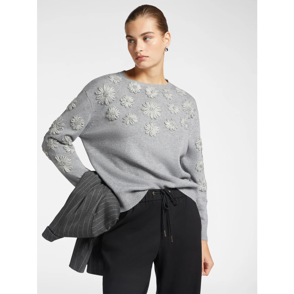 Elena Mirò Stijlvolle Maglia Top Gray Dames