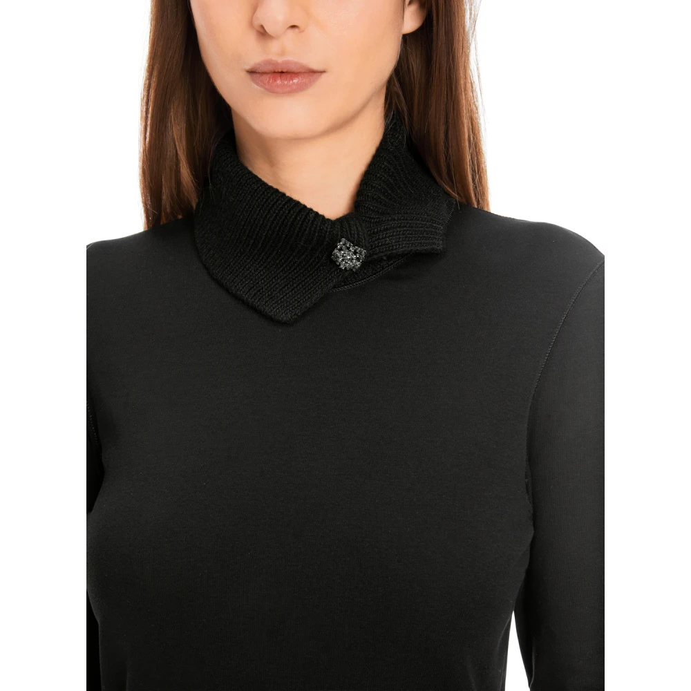 Marc Cain Lange mouw stretch katoenen shirt Black Dames