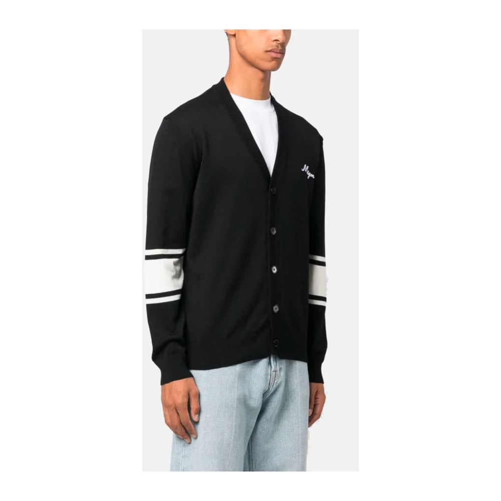 Msgm Geborduurde knoopsluiting wollen Cardigan Black Heren