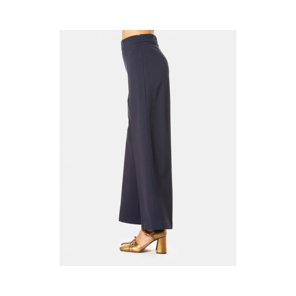 Liviana Conti Nacht Viscose Palazzo Broek Blue Dames