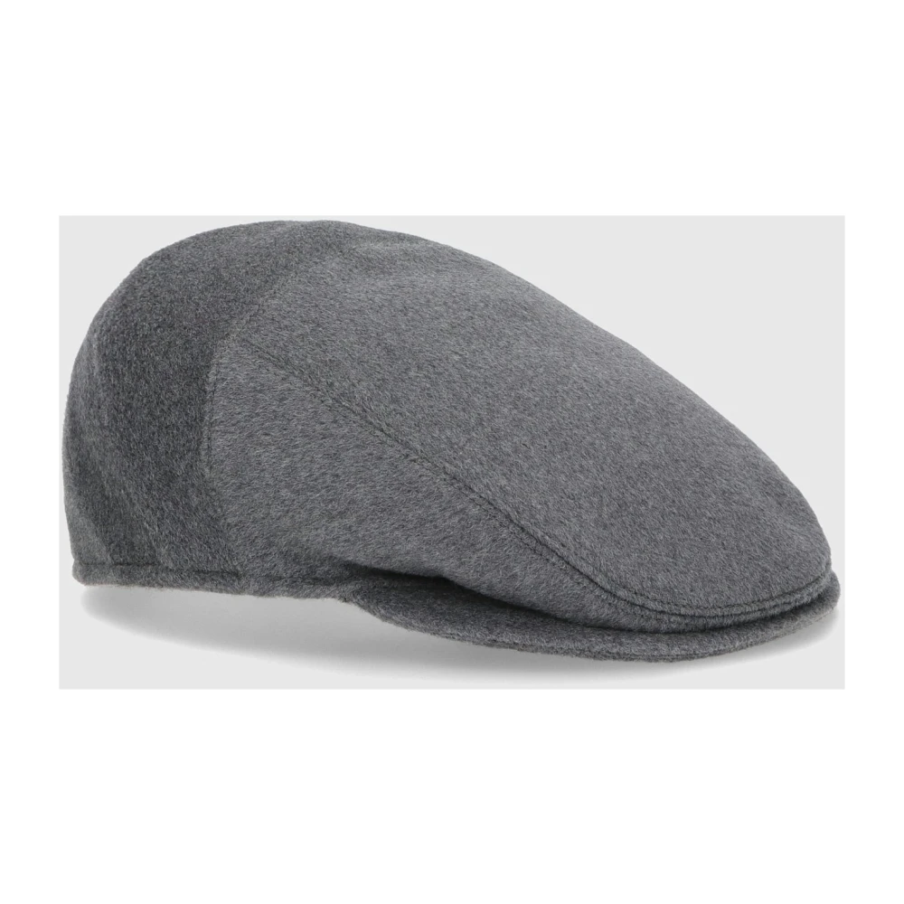 Borsalino Zachte platte pet met vlaglogo Gray Unisex