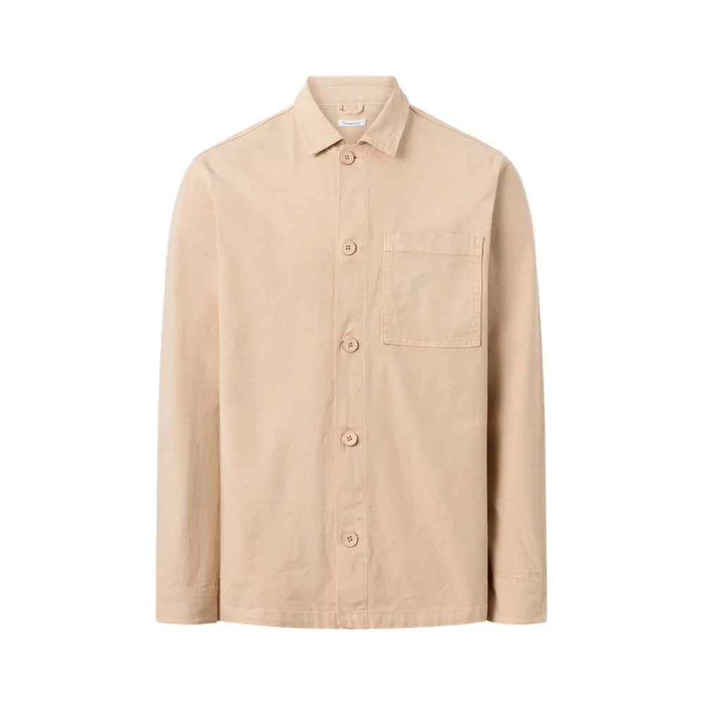 Knowledge Cotton Apparel Beige Overshirt för Stiliga Män Beige, Herr