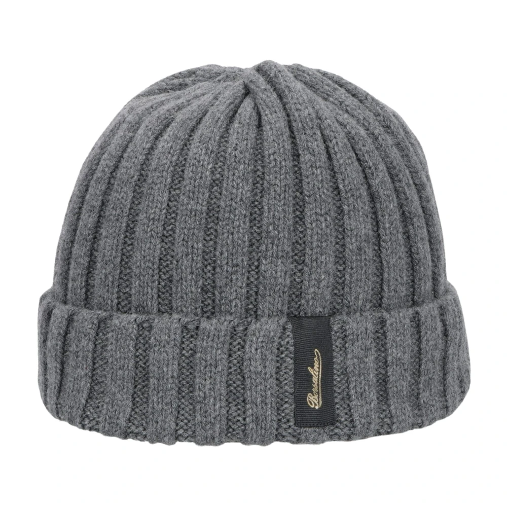 Borsalino Unisex Gray Eco Cashmere Ribbed Cuff Beanie