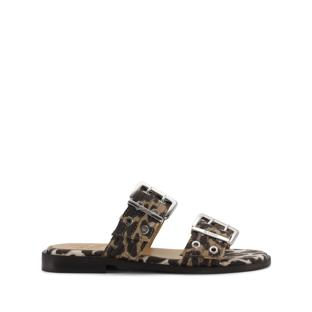 Ganni Buckle Sandals - Female - Sliders - Multicolor - 3 Uk - Shoes