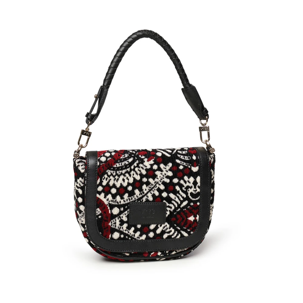 V73 Rode Crossbody Tas met Gevlochten Handvatten Multicolor Dames