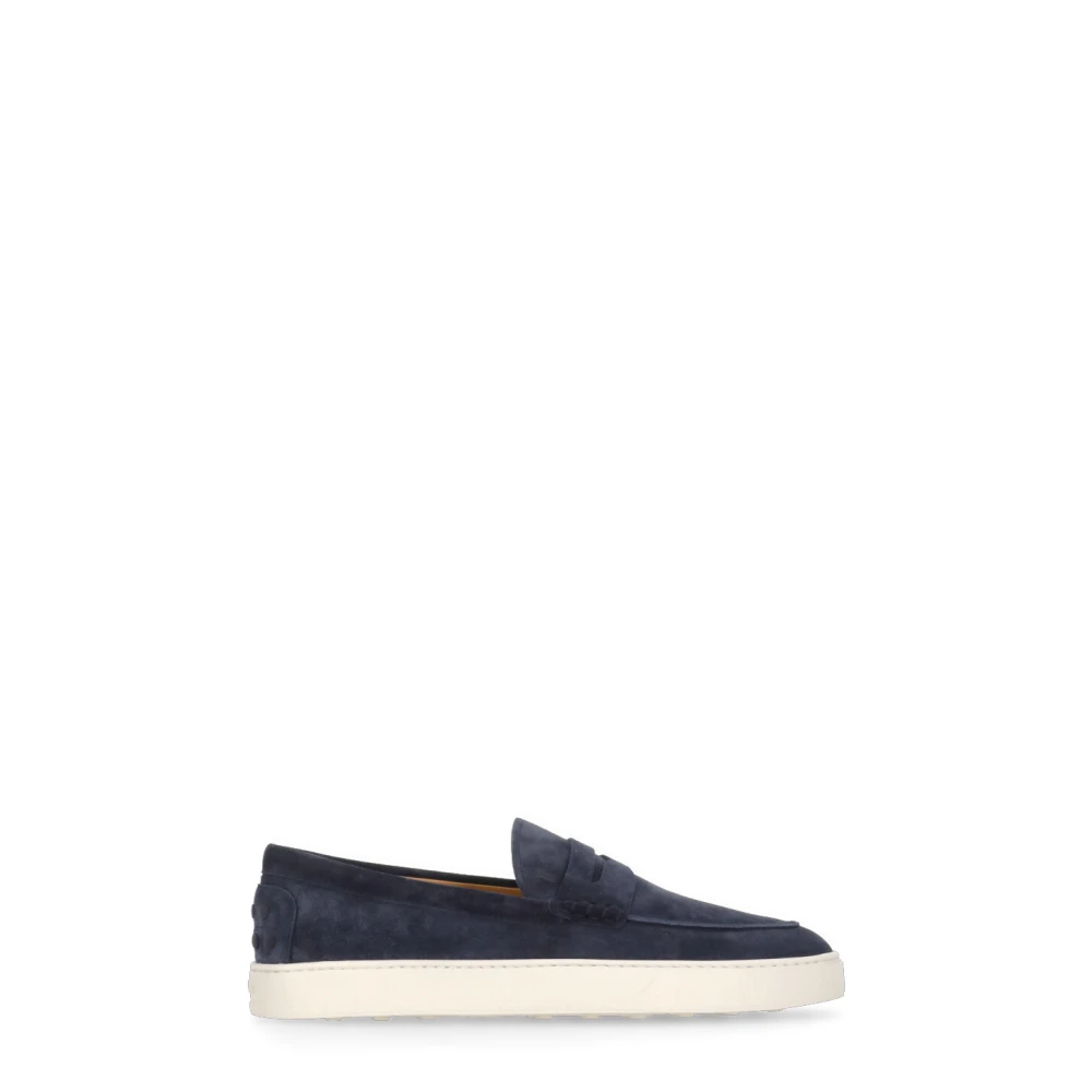 Tod's Blå Mocka Loafers Blue, Herr