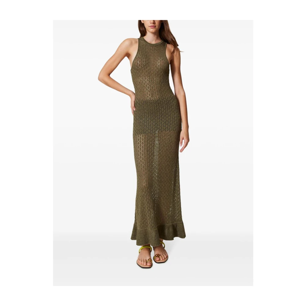 Twinset Groene Jurk met Ruches Green Dames