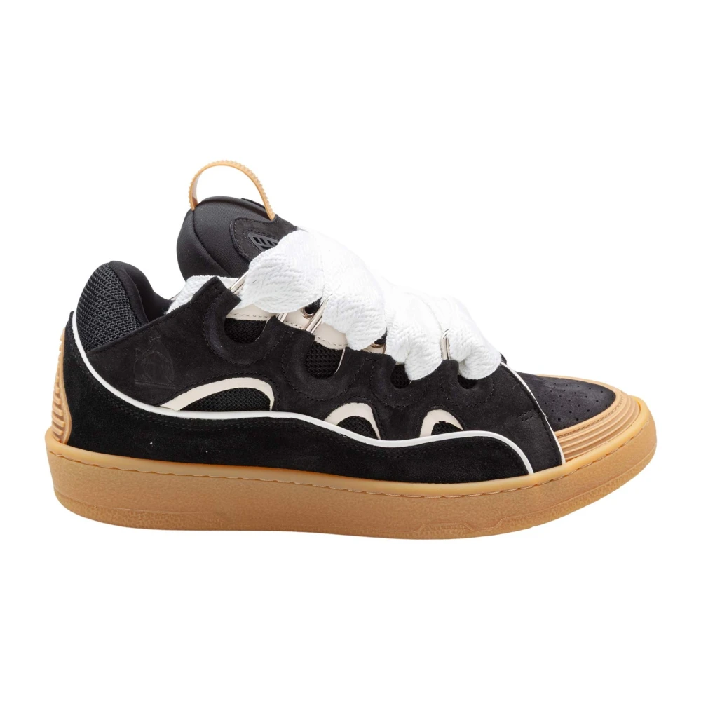 Lanvin Sneakers van leer en stof Heren Schoenen Zwart