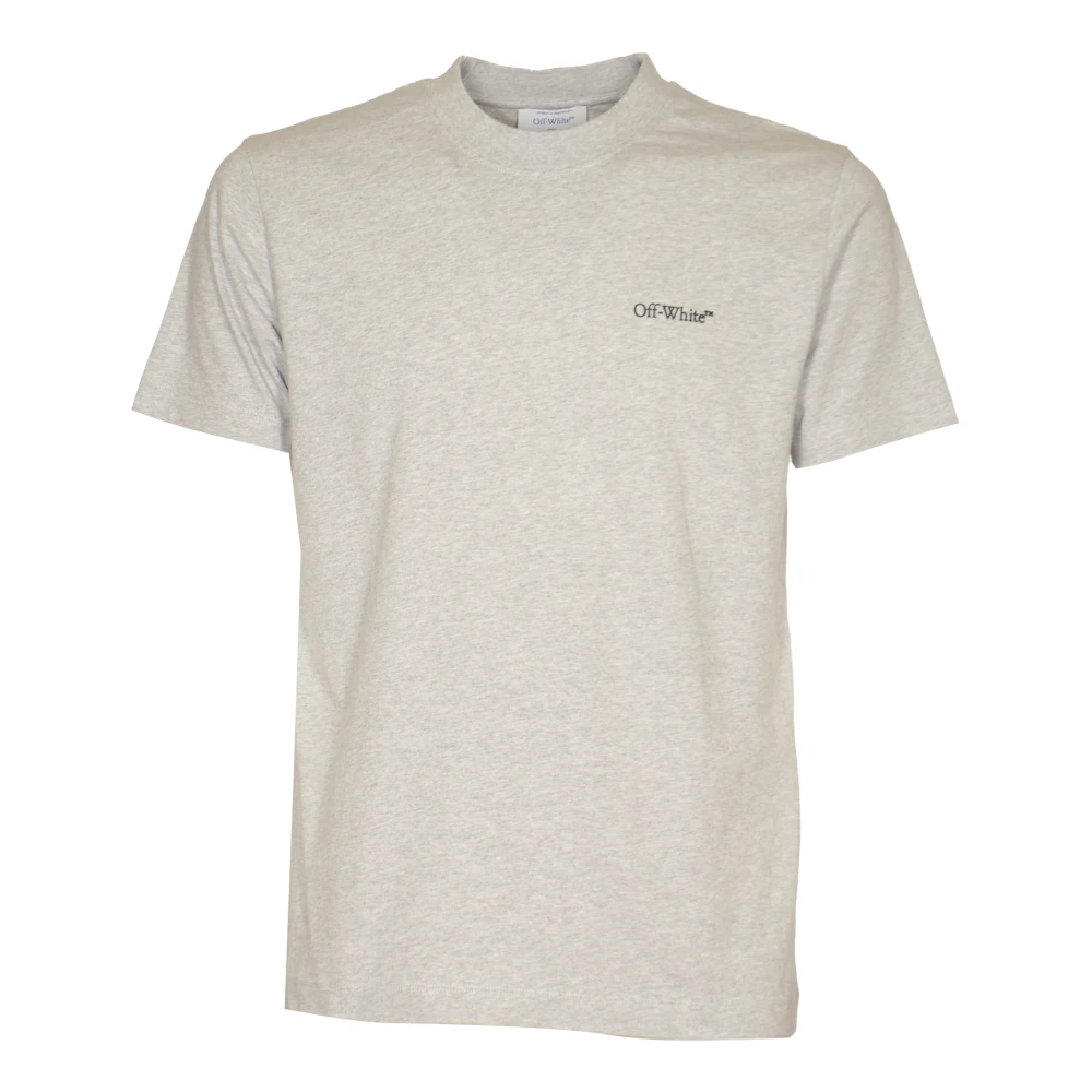 Off White Grijze Katoenen Jersey Crew Neck T-shirts Gray Heren