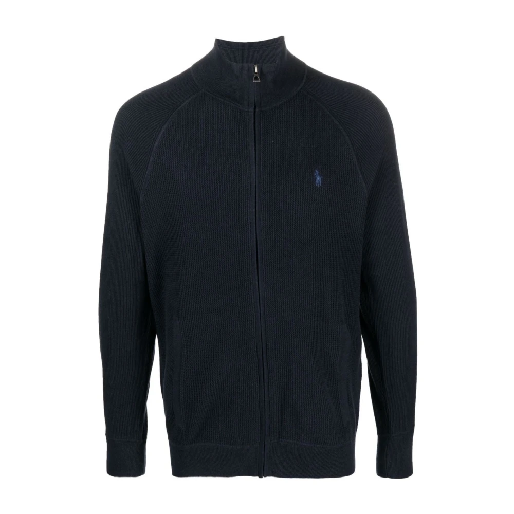 Polo Ralph Lauren Blauwe Katoenen Casual Sweater Met Rits Blue Heren