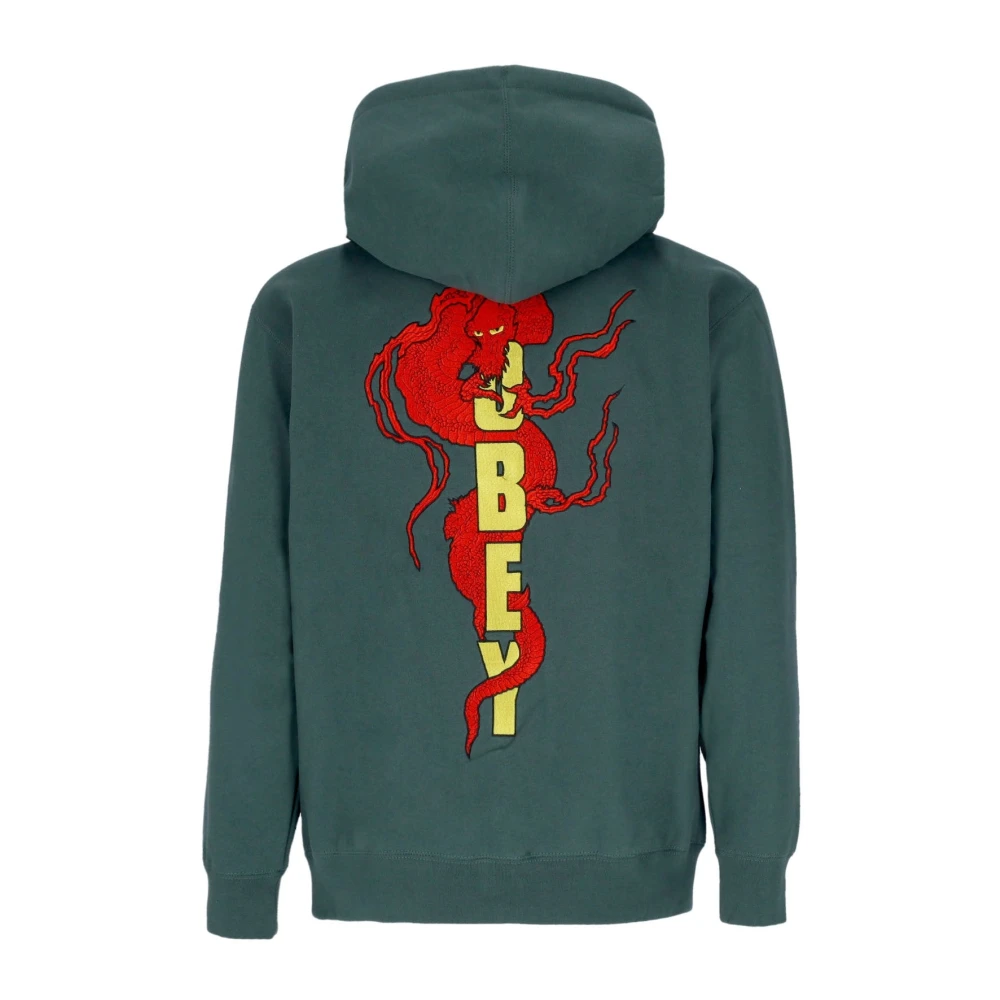 Obey Draken Zip Hood Fleece Sweatshirt Green Heren