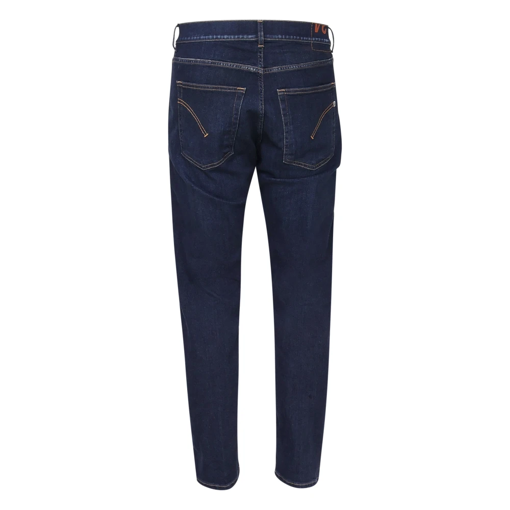 Dondup Donkere Denim Jeans Rits Knoopsluiting Blue Heren