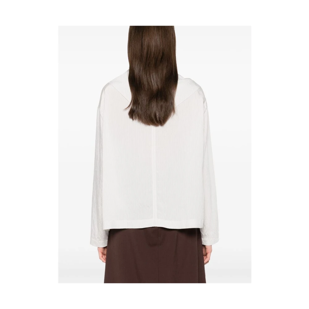 Studio Nicholson Witte Pinstripe Trui met Sjaal White Dames