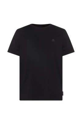 Svart Logotyp Tryck Bomull T-shirt