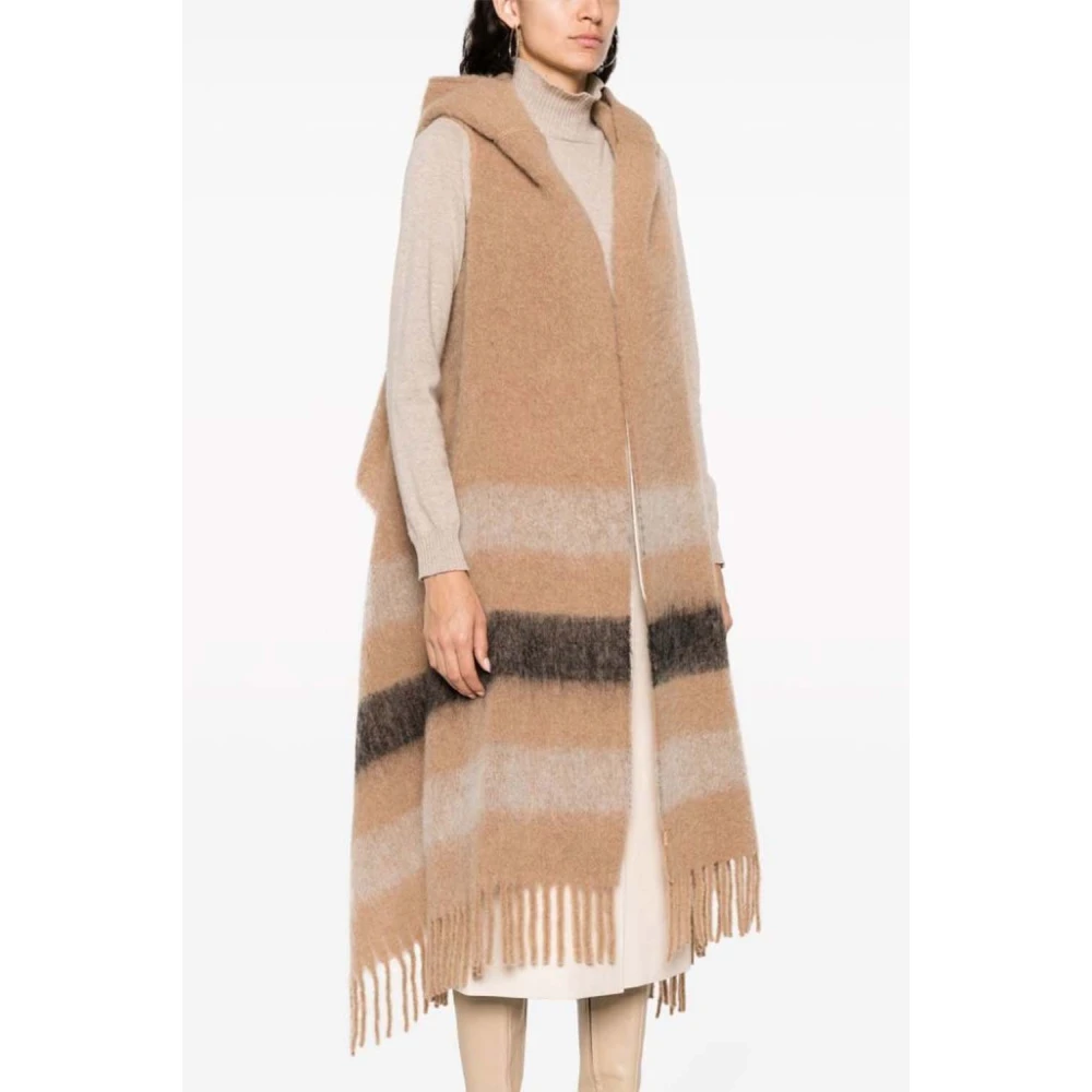 Woolrich Wollen jas met capuchon Beige Dames
