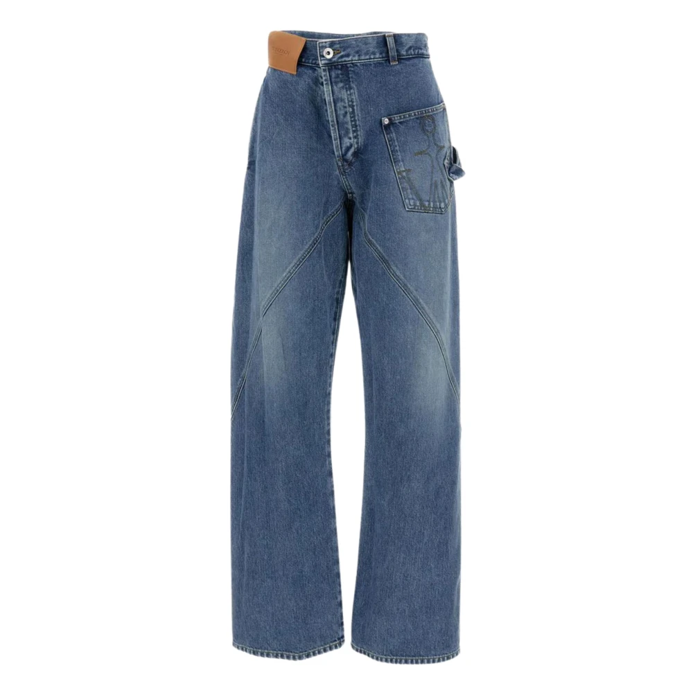 Jw Anderson Men's Blue Straight Fit Jeans, W32, Twisted Workwear Jeans