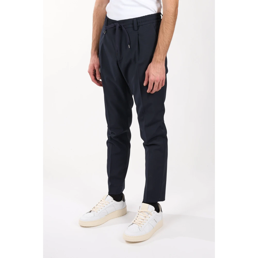 Paolo Pecora Wollen broek met manchetten Blue Heren