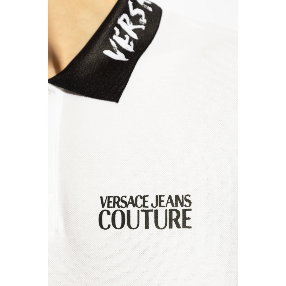 Versace Jeans Couture Polo met bedrukt logo White Heren