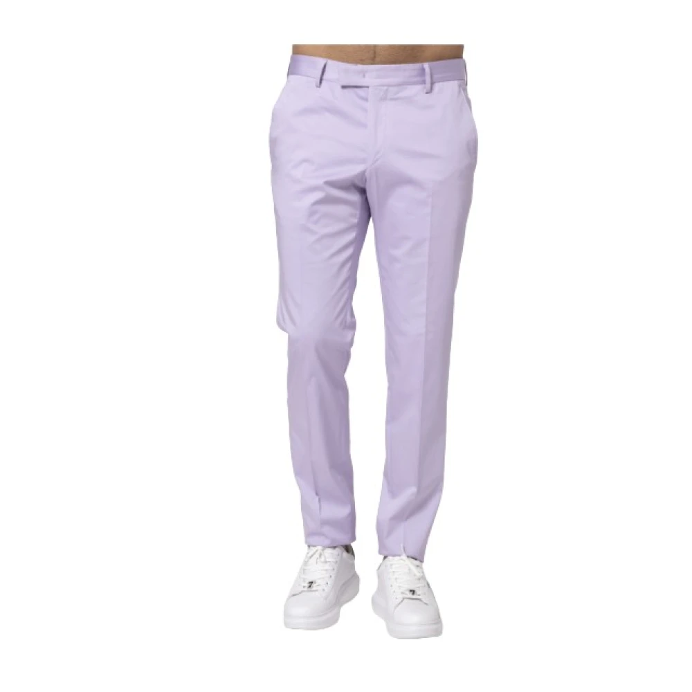 Karl Lagerfeld Mauve Satijnen Katoenen Pantalon Purple Heren