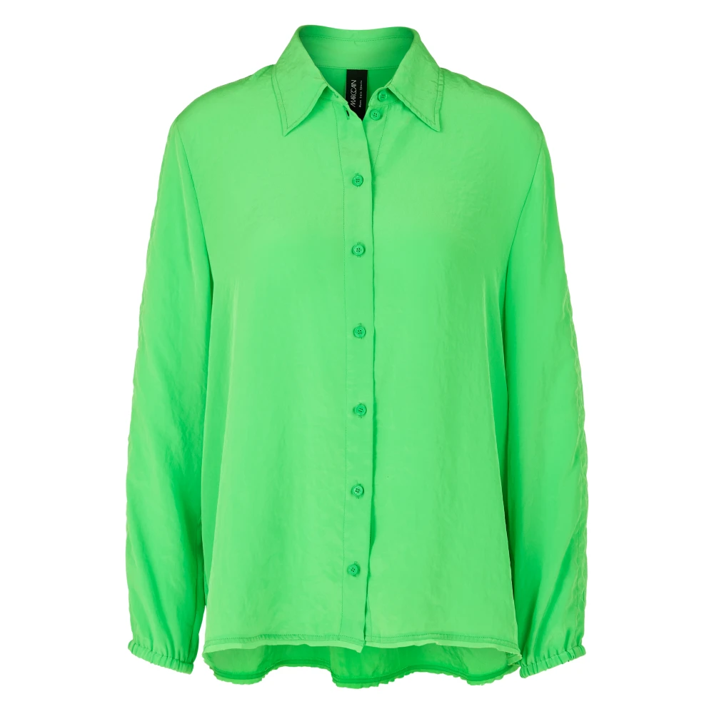 Marc Cain Lichte Hemdblouse met Ruche Green Dames