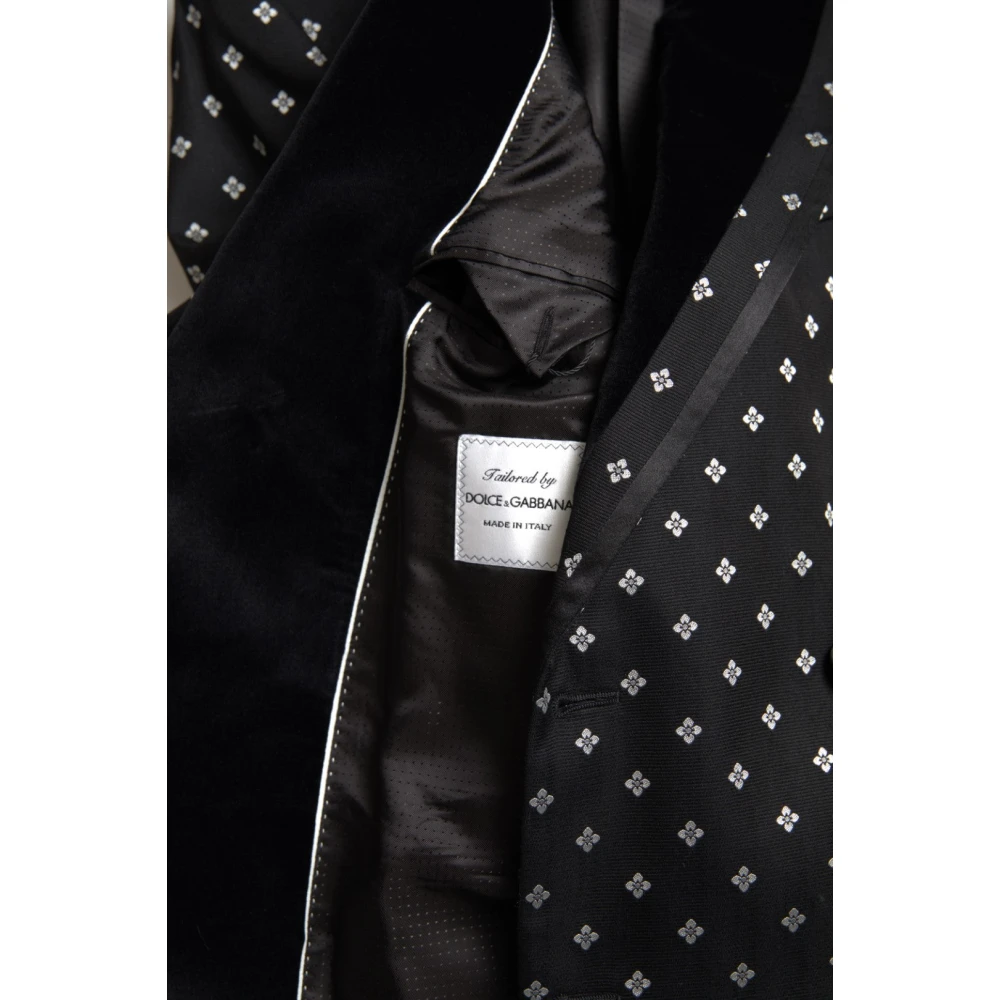 Dolce & Gabbana Geometrisch Patroon Slim Fit Blazer Black Heren
