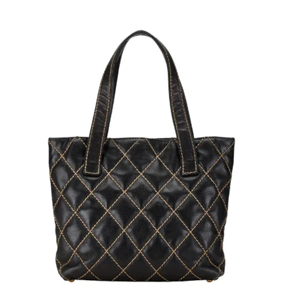 Chanel Vintage Pre-owned Leather chanel-bags Blue Dames