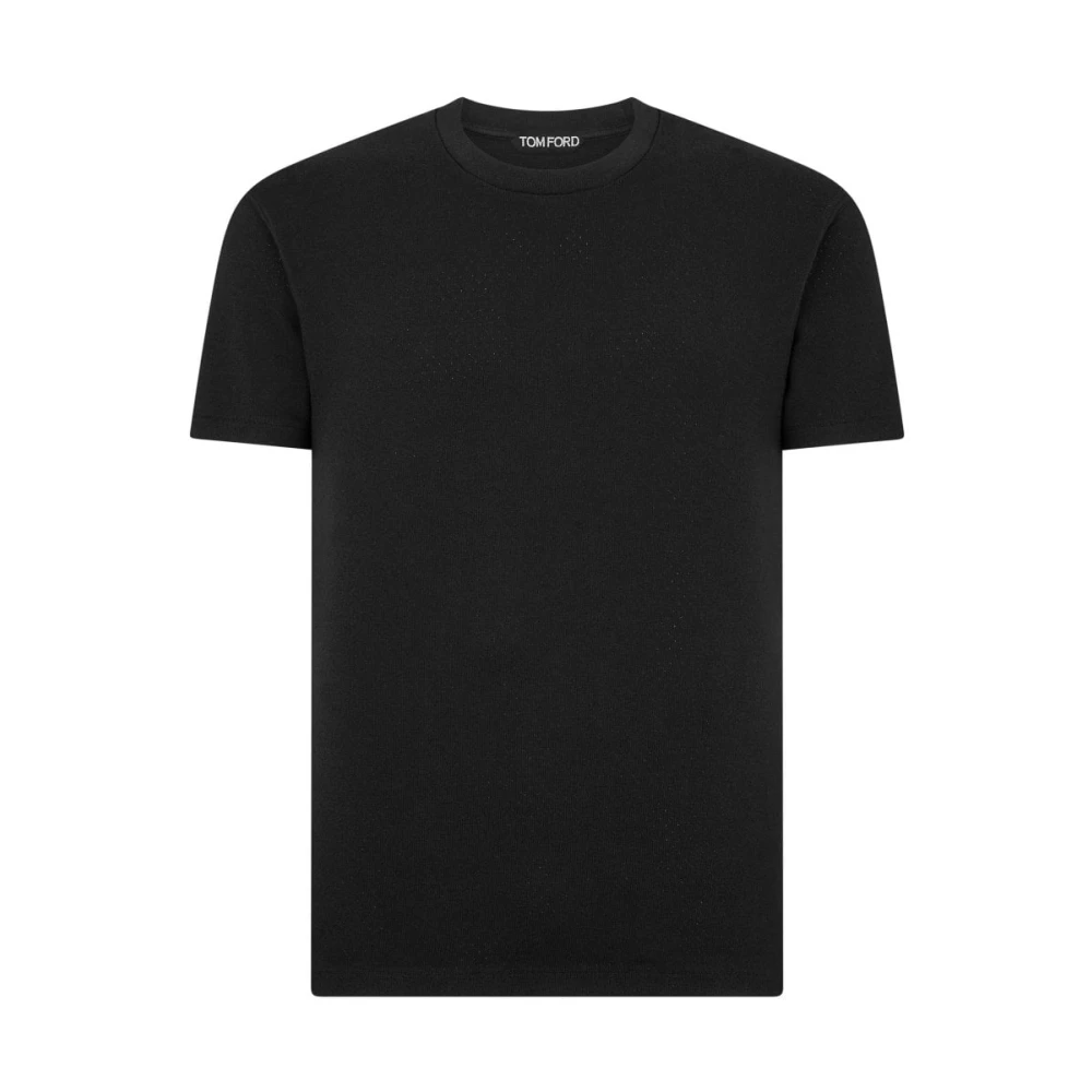 Tom Ford Men's Black T-Shirts, S, Perforated Rib T Shirt