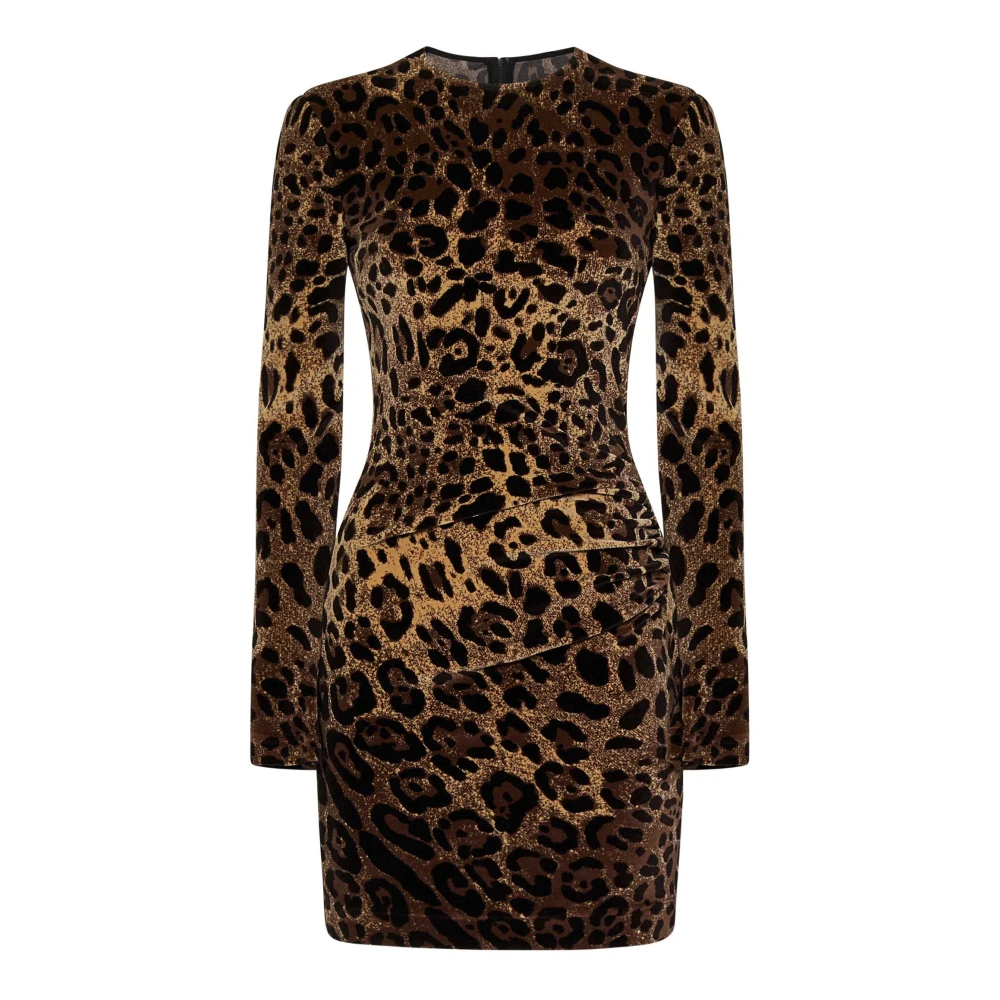 Dolce & Gabbana Bruine Luipaardprint Jurk Brown Dames