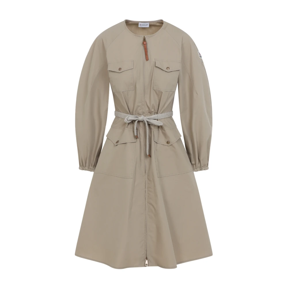 Moncler Beige Cotton Mini Dress - Female - Short Dresses - S - Dresses