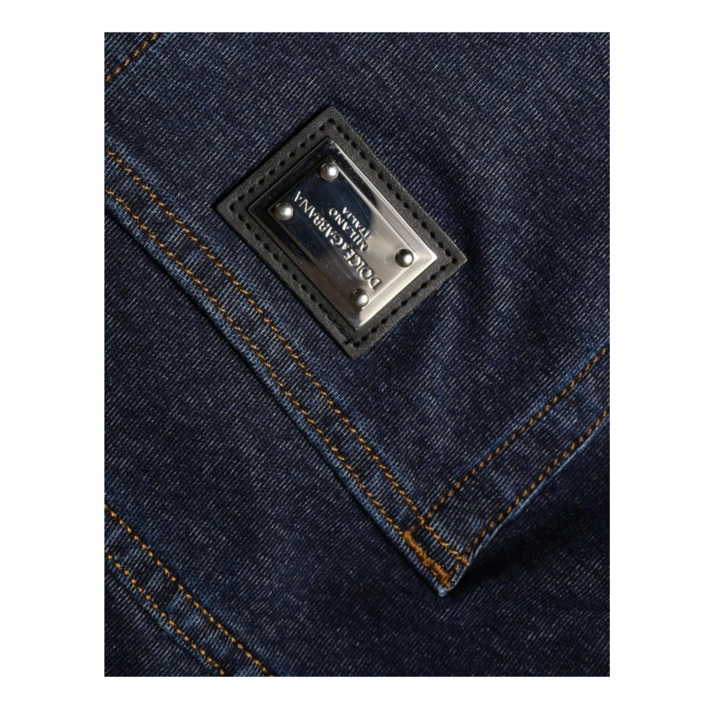 Dolce & Gabbana Donkerblauwe High Waist Denim Jeans Blue Dames