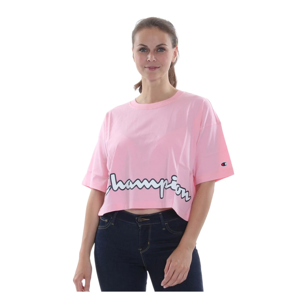 Champion Korte Mouw T-shirt Pink Dames