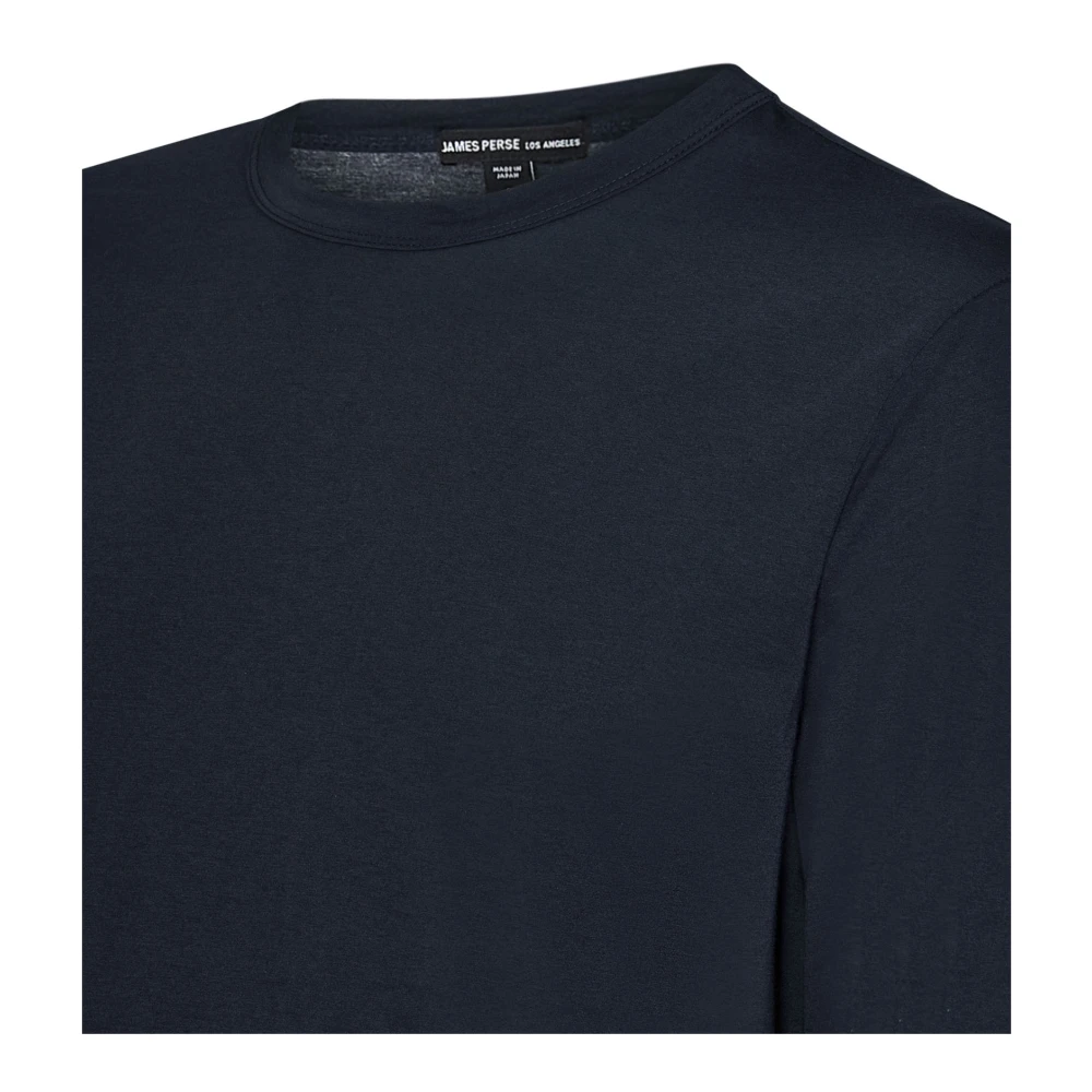 James Perse Blauwe Crew Neck T-shirts en Polos Blue Heren