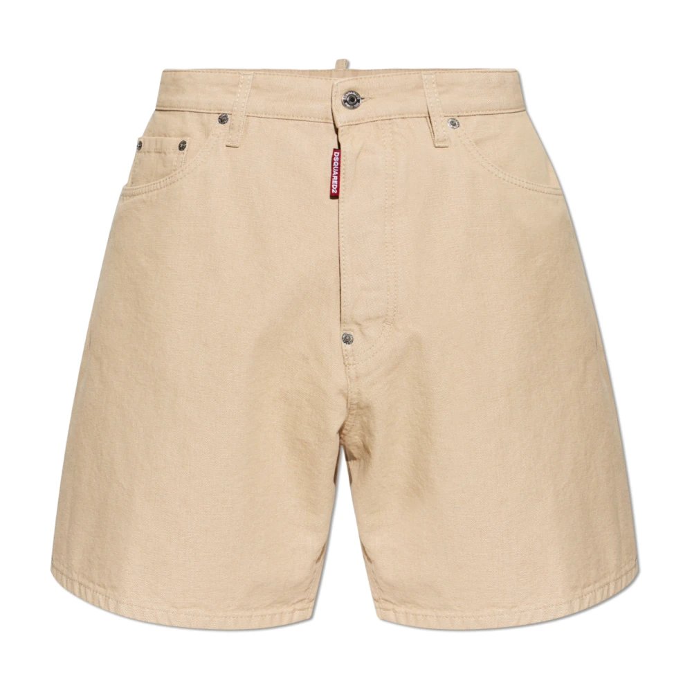 Dsquared2 Beige Denim Shorts, Male, 2XS, Boxer Denim Shorts