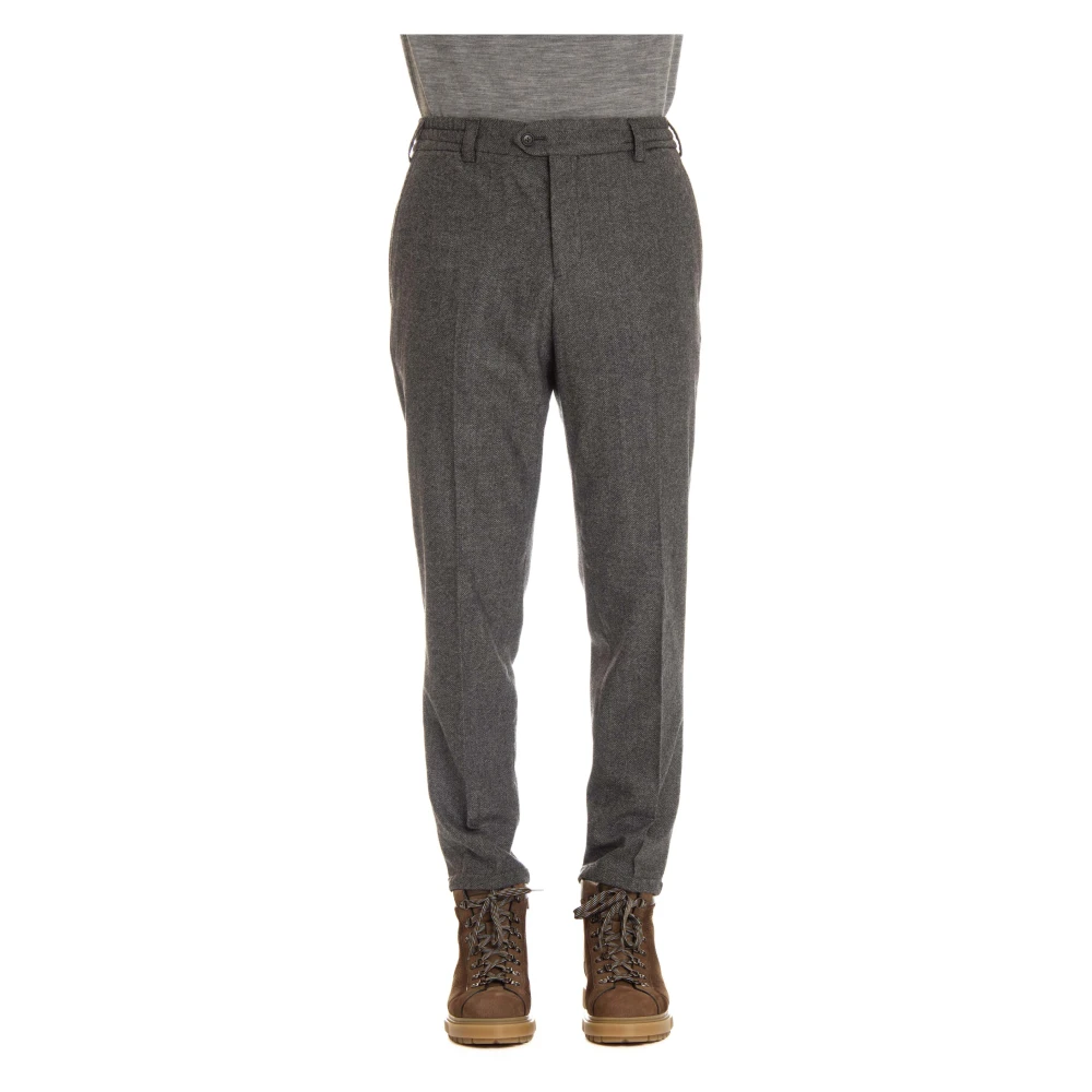 PT Torino Grijze Wol Kasjmier Broek Gray Heren