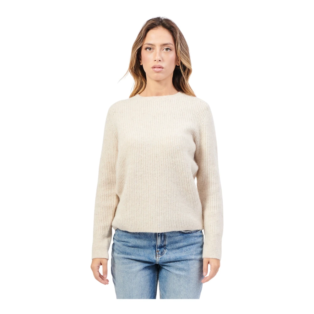 Gerry Weber Beige Crew Neck Cotton Sweater Beige Dames