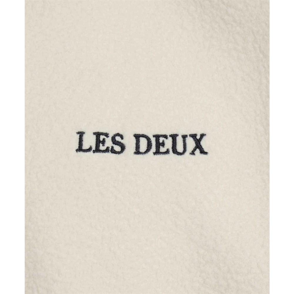 Les Deux Sweatshirt met geborduurd logo en tricolor detail Beige Heren