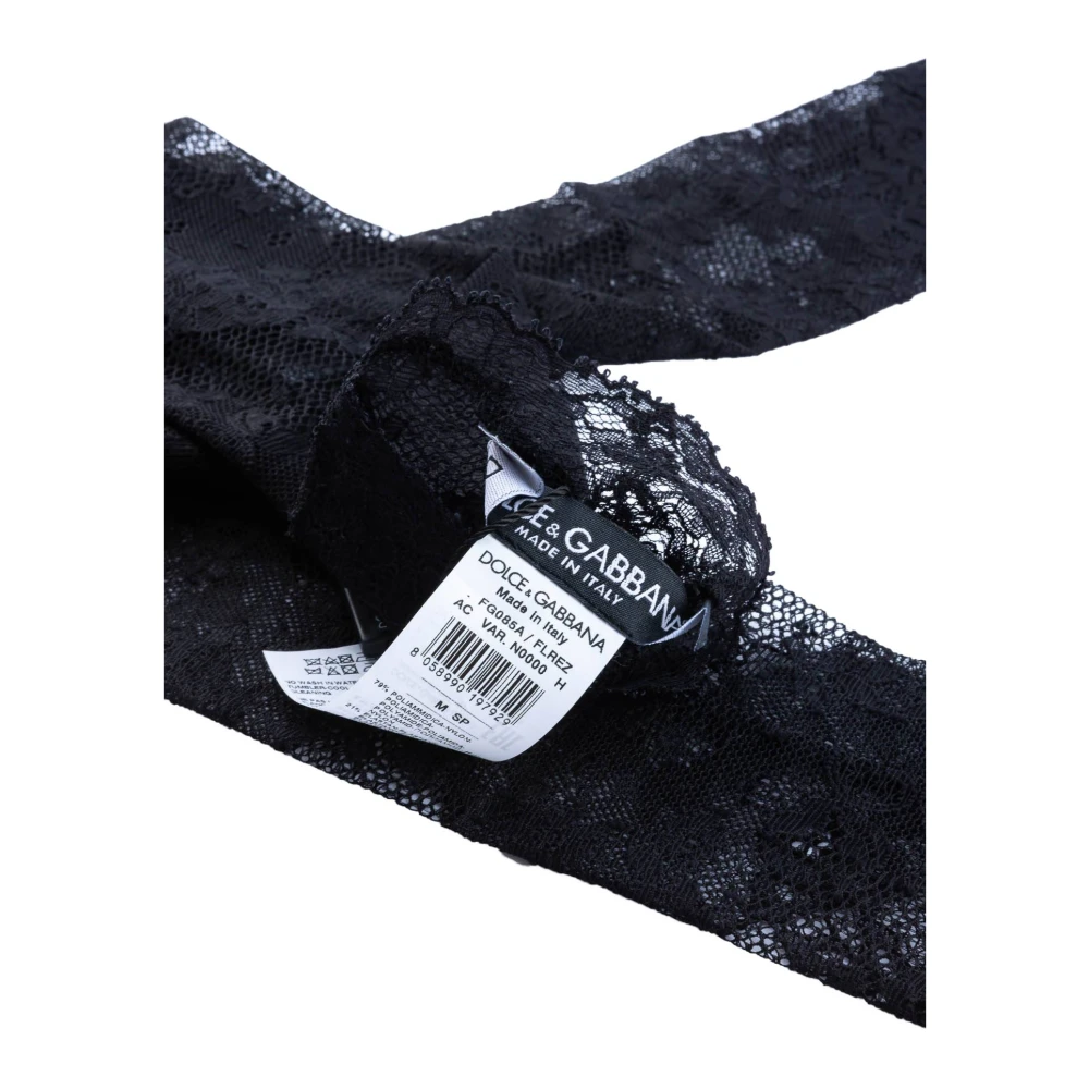 Dolce & Gabbana Elegante Avond Kant Armhandschoenen Black Dames