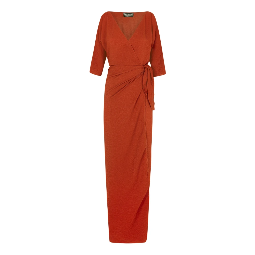 Cortana Red Wrap Dresses, Female, Xs, Genara, Silk Dress In Crimson