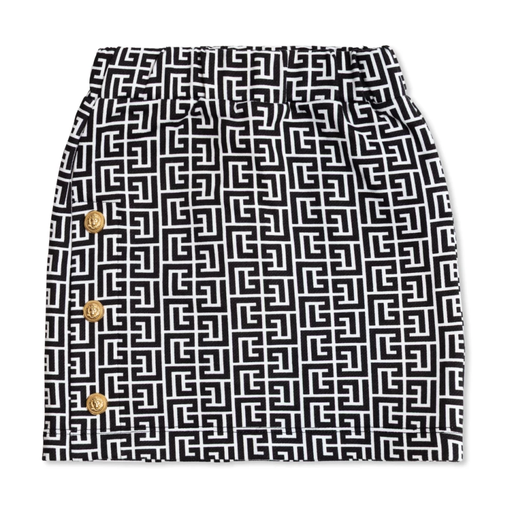 Balmain Unisex Kids Black Monogram Skirt - Kids Skirts - 10 Y - Kids