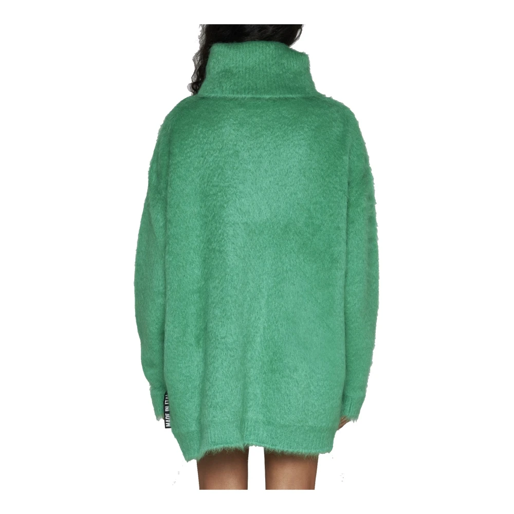 Gucci Mohair-Blend Mini Trui Jurk Green Dames