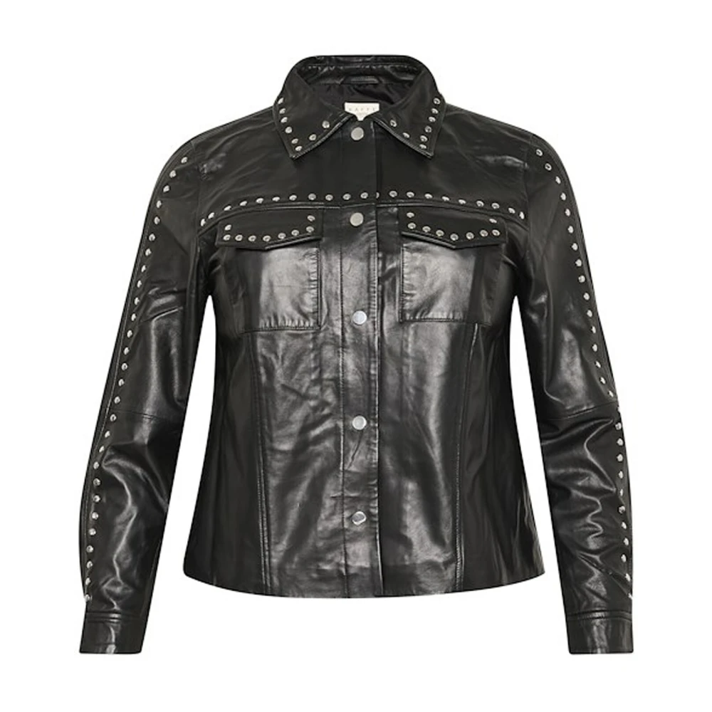 Jackets > Leather Jackets - - Kaffe Curve - Modalova