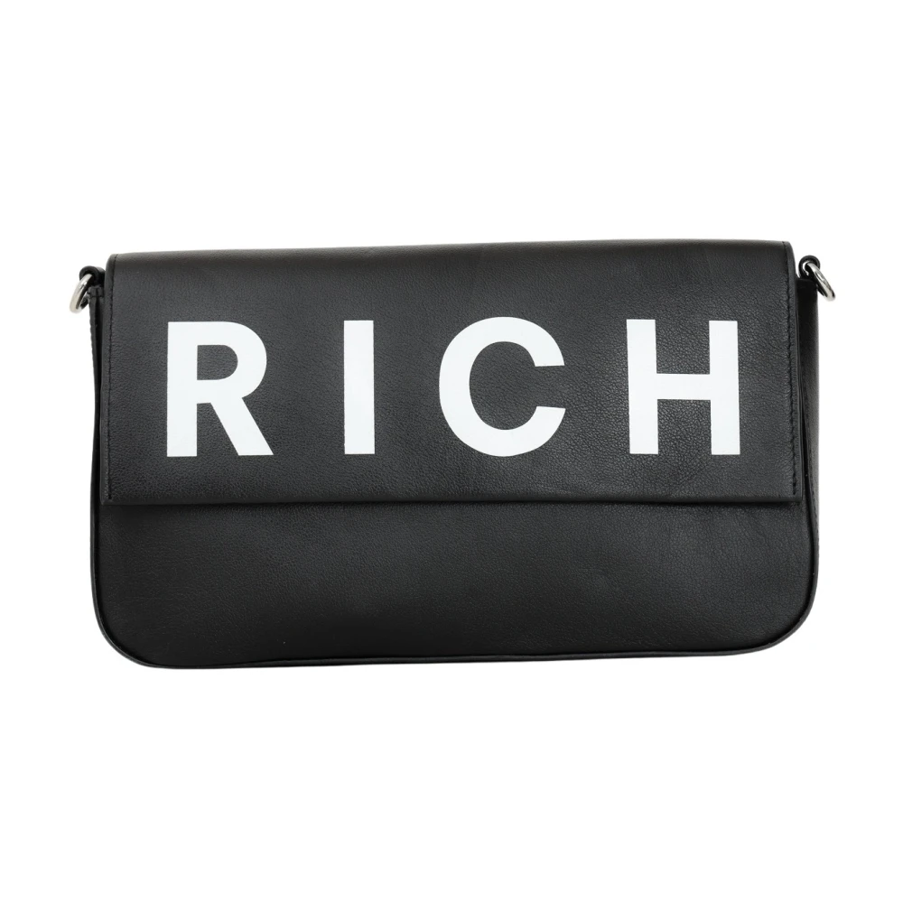 Richmond Zwarte handtas met gedurfd logo Black Dames