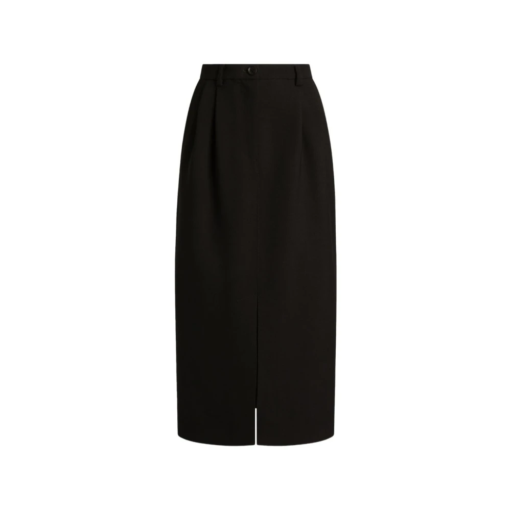 Dolce & Gabbana Donna Nero - Gonna Midi In Crêpe Di Lana Doppio - Skirts - M