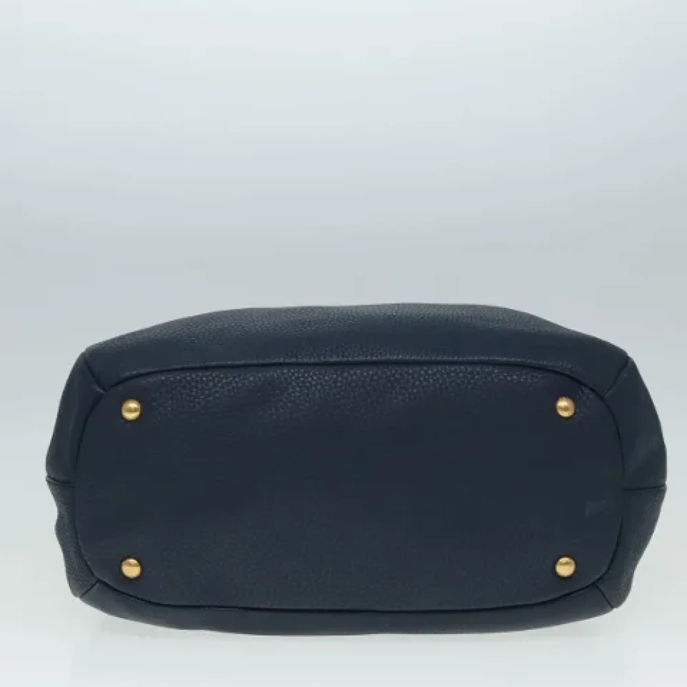 Prada Vintage Pre-owned Leather handbags Blue Dames