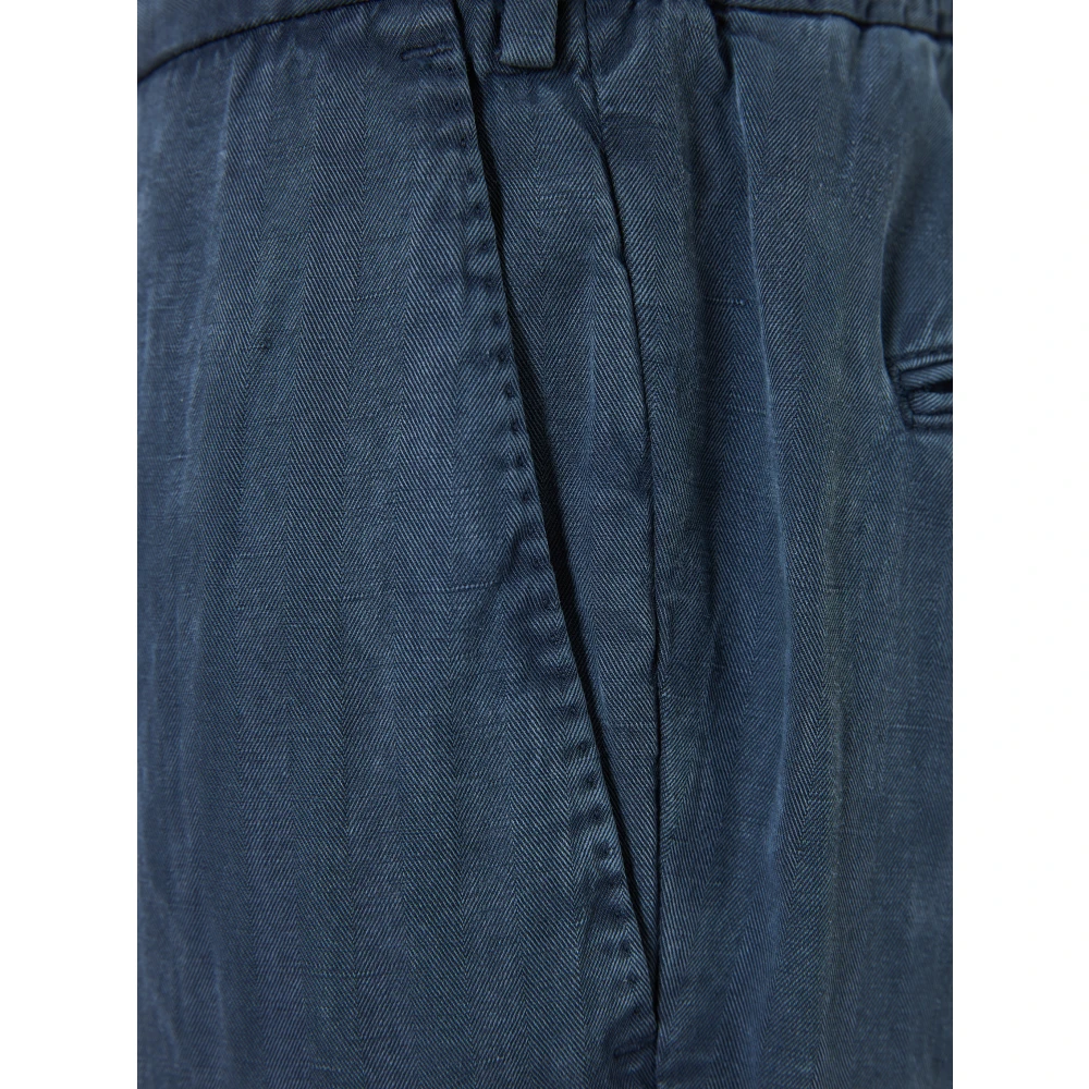 PT Torino Linnenmix Broek Gemaakt in Italië Blue Heren
