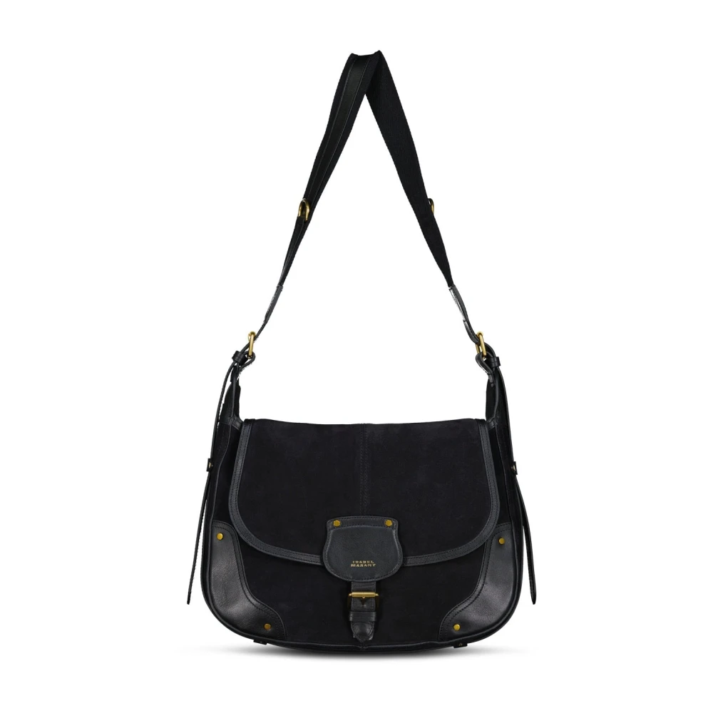 Isabel marant Fluwelen Schoudertas met Vintage Details Black Dames